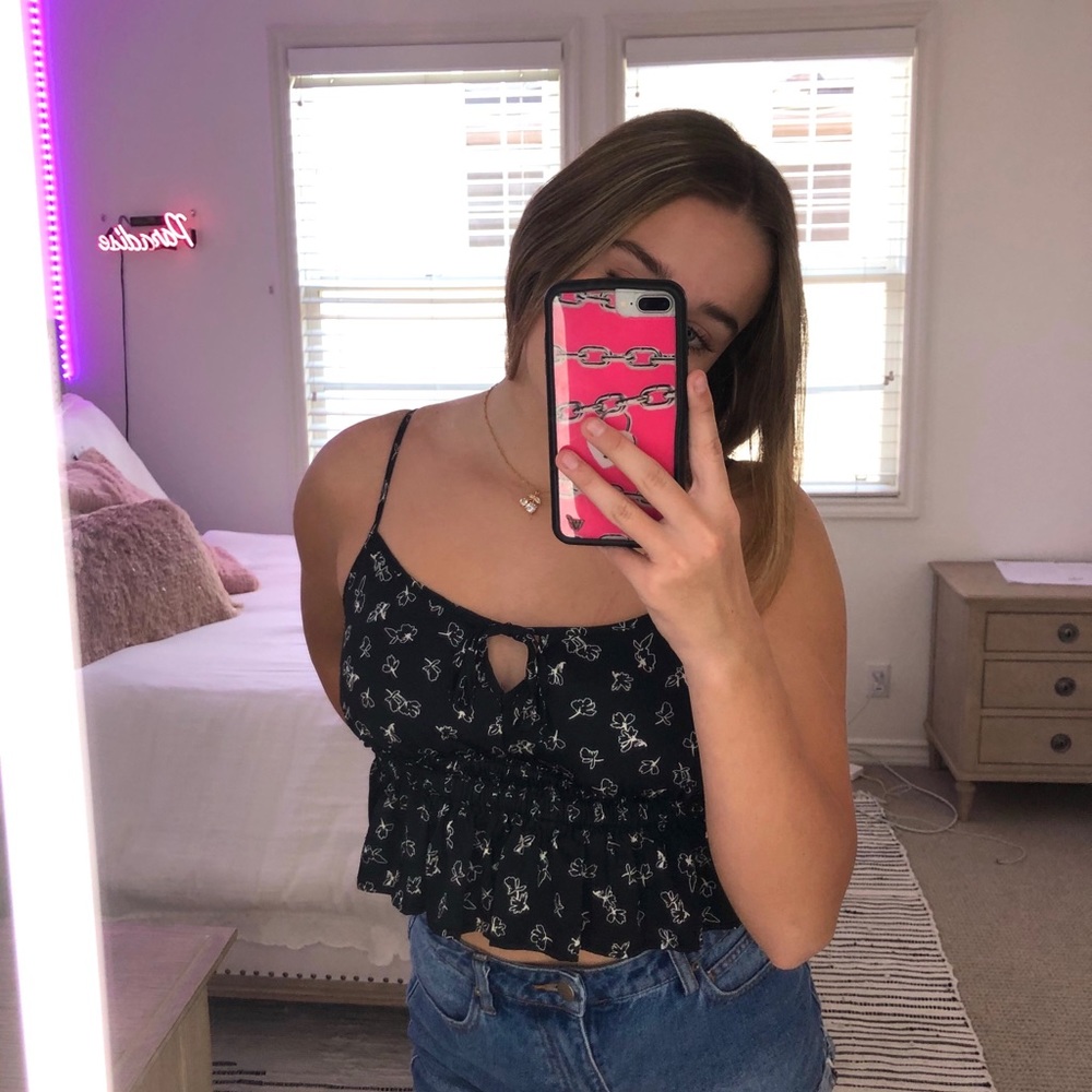 Isabelle’s Cabinet Botique cropped ruffle top